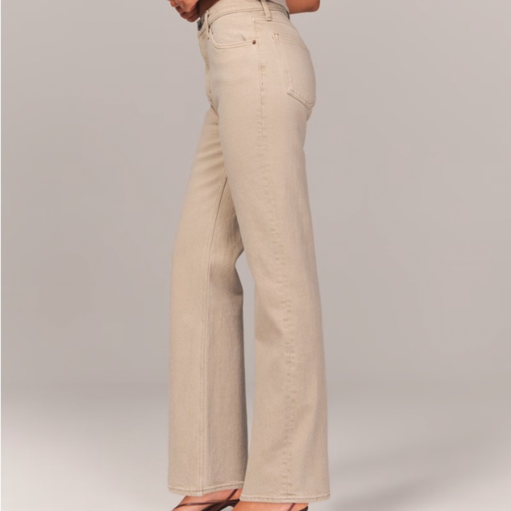 Abercrombie High Rise 90s Relaxed Jean Curve Love Oat 25/0S